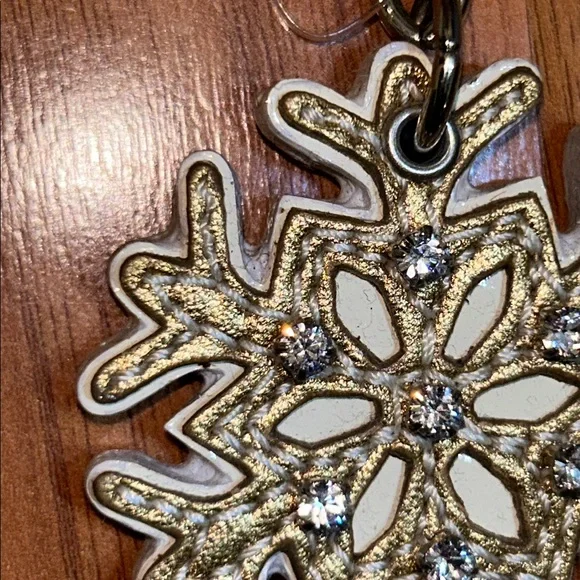 Coach Snowflake ❄️ Leather Keychain Bag Charm - Picture 7 of 14
